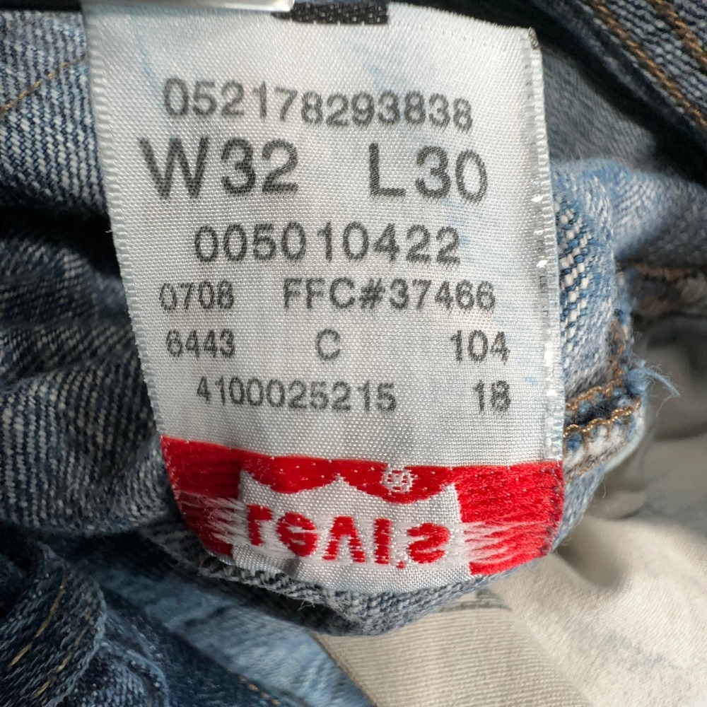 Vintage Y2K Levis 501 Original Jeans Men 32x30 (Fits 31x30) Blue Fade Whiskering - Picture 10 of 12